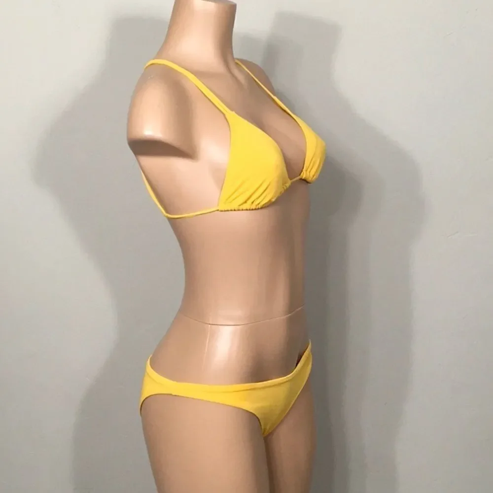 O’Neill golden yellow strappy bikini set. NWT
